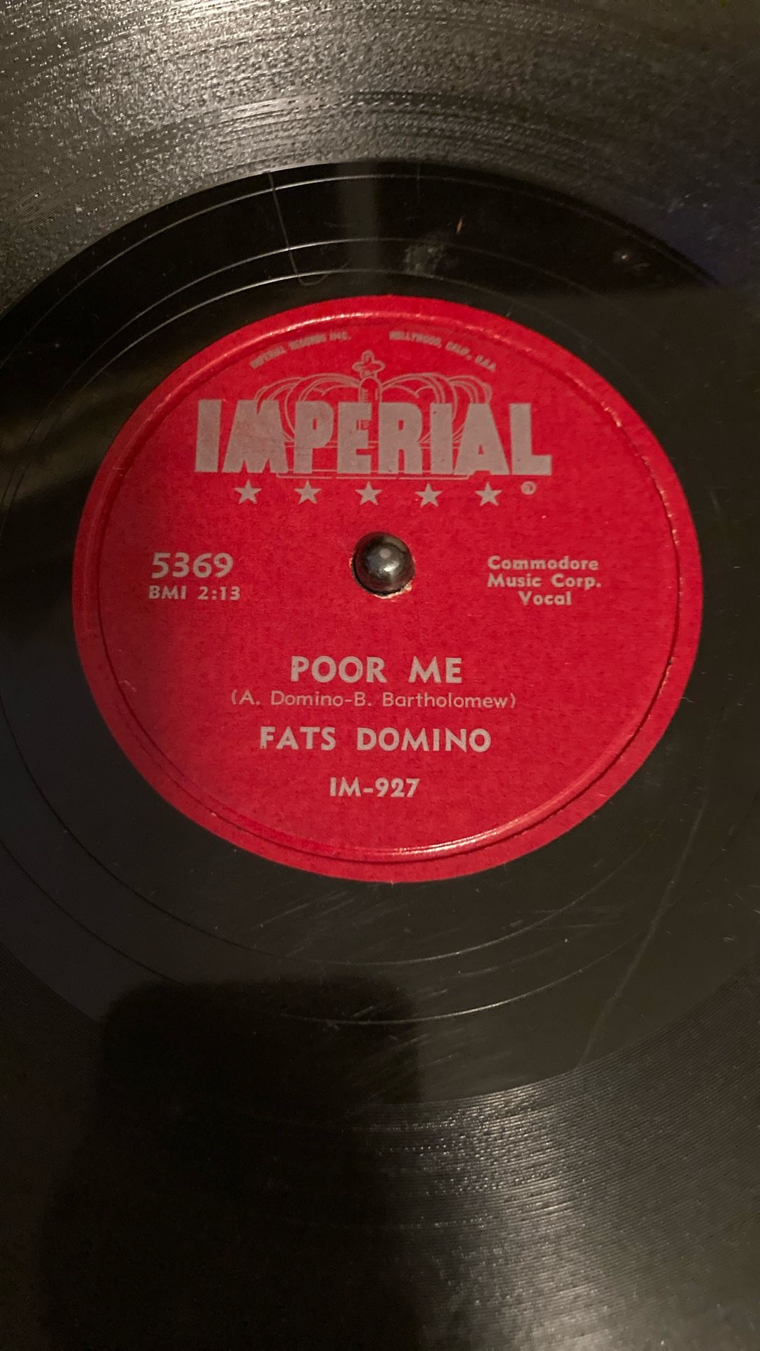 Fats Domino. Poor Me./I Can’t Go On.