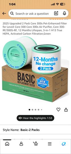 Replacement Filters for Leavit Air Purifier-NEW
