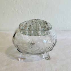 vintage flower light flower frog etched