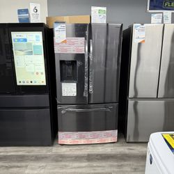 Samsung - Black Stainless 3-Door French Door Refrigerator 