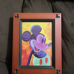 Mickey Mouse Engraved Cherry Wood Frame 