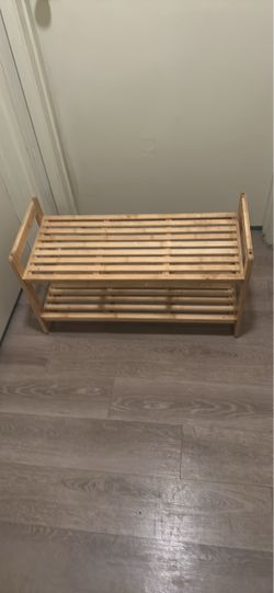 2-Tier Wooden Shoe Rack