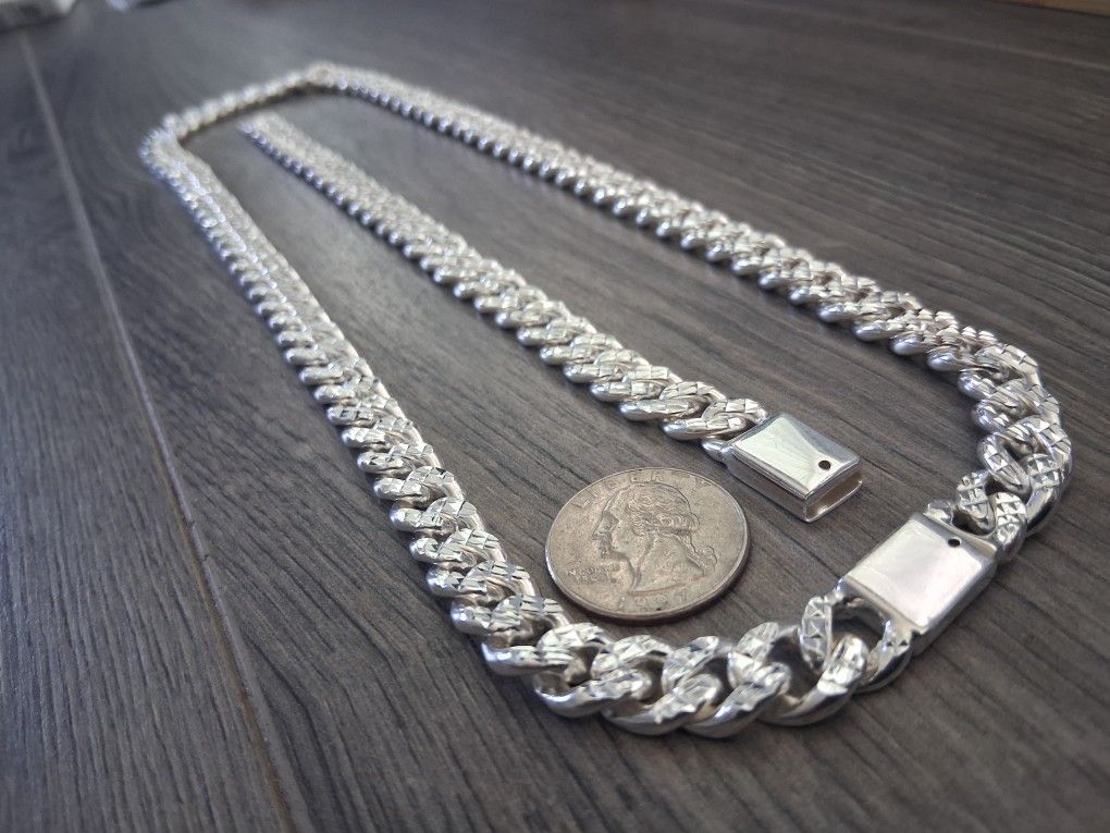 Cadena Y Esclava Plata 925 Set 10mm 24" Y 8.5" 183.8 Gramos