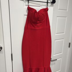 BEBE BODYCON STRAPLESS DRESS