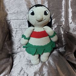Disney Plush Handmade Crochet Doll Lilo Inspired Hawaiian Dress aulani tropical
