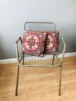Vintage rustic mid century Metal chair