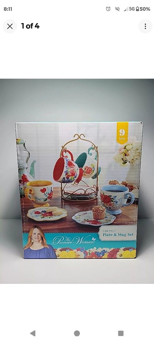 The Pioneer Woman Appetizer Plates Mugs Rack Ceramic Cups Dessert