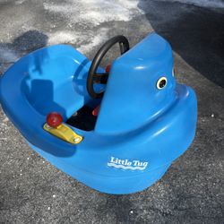 Vintage Little Tikes Blue Little Tug Boat Horn Works Toddler Toy
