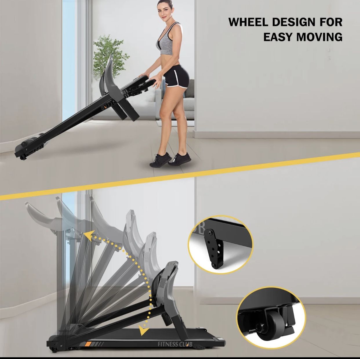 2.5 HP Larg Folding Electric Motorized Treadmill Auto Incline Running Machine