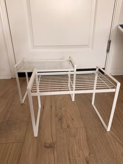 Pack of 2 Cabinet Shelf Organizer, Pantry Shelf Rack White 13.1x8.3x9.5”
