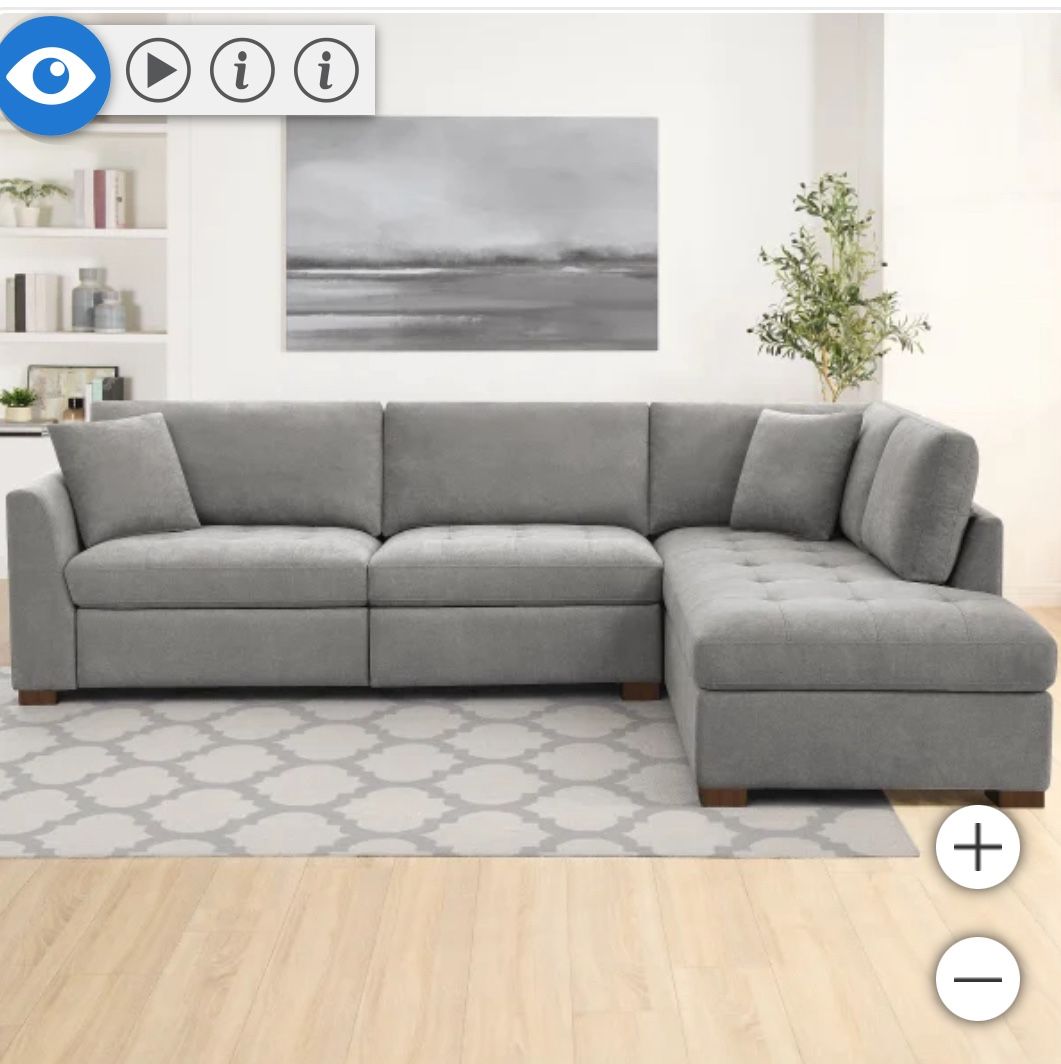 Thomasville Miles Fabric Sectional with Power Footrest