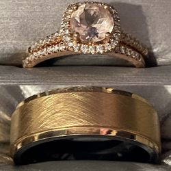 Wedding Ring Set Rose Gold 