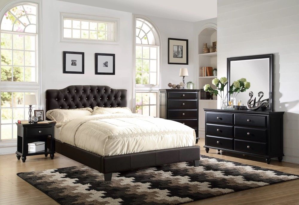 Black Bedroom Set! Chest , Dresser With Mirror And Nightstand