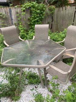 Nice backyard or patio table with chairs