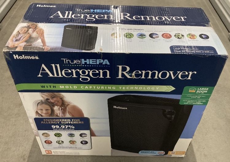 HOLMES True HEPA Air Purifier Console Allergen Remover for LARGE Rooms (349 Sq. Ft) - Minimal Use / NEW Filters