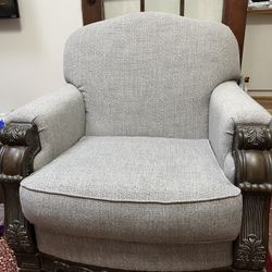 Grey Upholstered Comfortable Chair