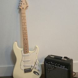 Squire Affinity Series Stratocaster Electric Guitar w/ Fender 10G Guitar Amp