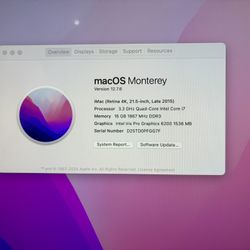 iMac 21 inch, (Late 2015)