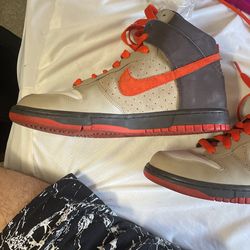 9.5 Nike Dunk High Orange Grey Vintage sz 
