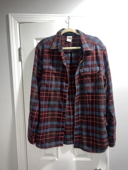 The North Face red and blue flannel