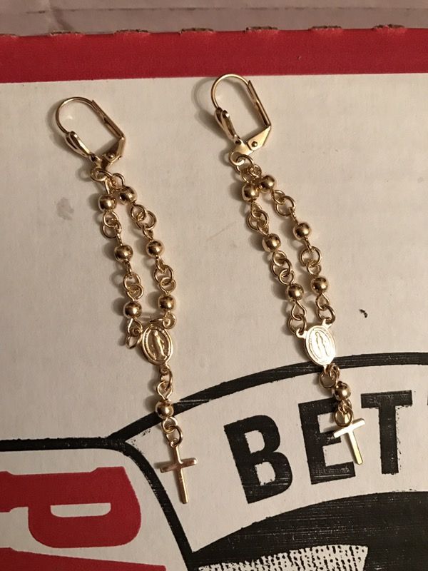 Aretes de Rosario chapa de oro