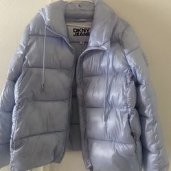 (DKNY Puffer Jacket Light Blue) – Like New – Worn Once”