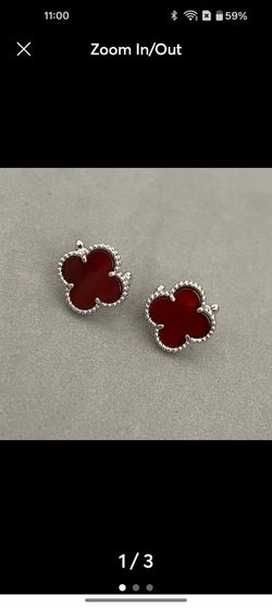VCA Red Stone Stud Earrings 