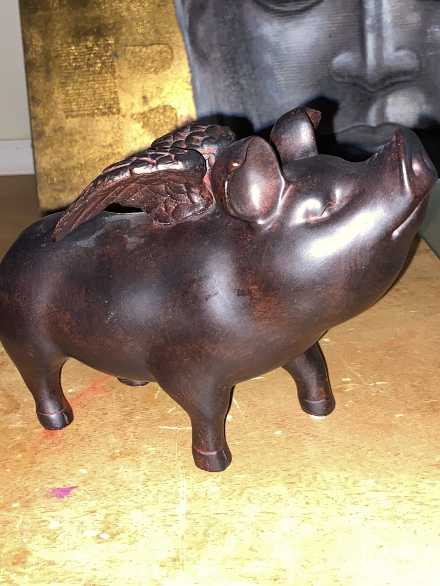 WINGED FLYING PIG,WHEN PIGS FLY FIGURINE STATUE 