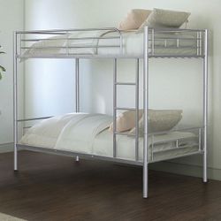 Brand black/silver/white Twin Twin metal bunkbed