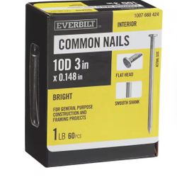  3in. x 10D Bright Common Nails 1 lb. 6 Boxes In Total.