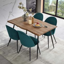 Modern Velvet Dining Chairs - Set of 4 (Green) - NEW & Assembled!