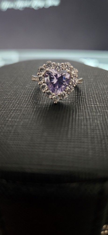 Size 6 New Sterling Silver Blushing Heart Ring 