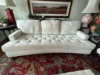 Mid-Century Curved Tufted Sofa