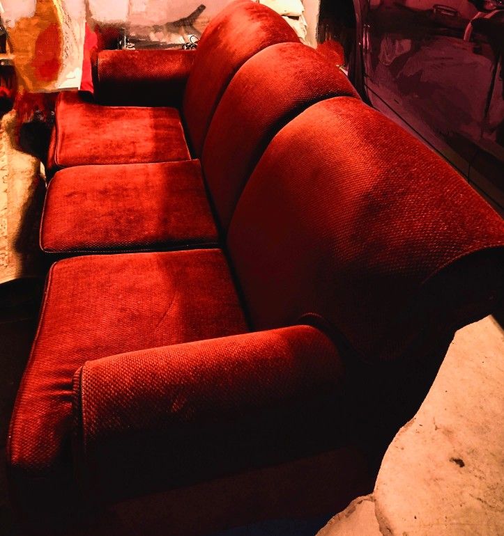 Red Velvet sofa