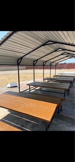 Wood metal tables