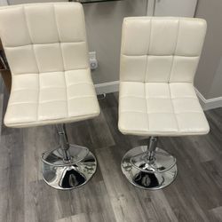 Bar Stools Set of 2, Adjustable Swivel Barstools