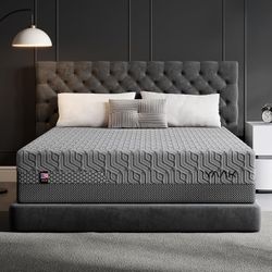 Yaak 14 Inch King Size Memory Foam Mattress, Cooling Gel Made in USA