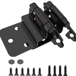 Chibery 3/8 Inch Inset Cabinet Hinges, 25 Pairs(50 Pack) Self Closing Flush Face Mount Hinges with Door Bumper, Variable Decorative Hardware for Bathr