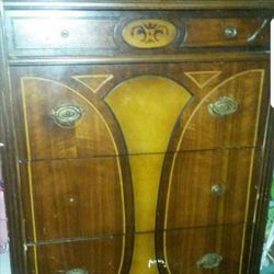 Gorgeous Solid Cherry And Mahogany Wood Chest