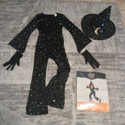 Kid's Star Witch Halloween Costume Jumpsuit & Hat 8, Medium