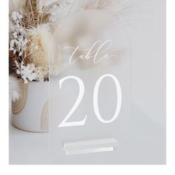 Acrylic Table Number Signs 1-20