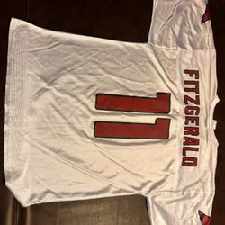 White Medium AZ Cardinals Fitzgerald Jersey 