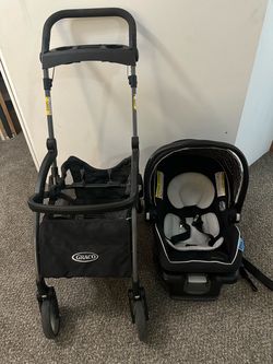 Graco snugride infant carseat with base and stroller