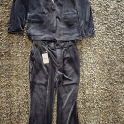 Blue Velvet Blazer And Pants 