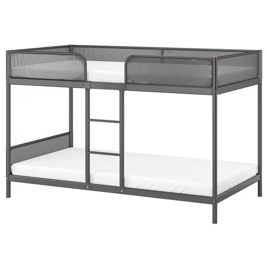 Bunk bed frame, dark gray, Twin