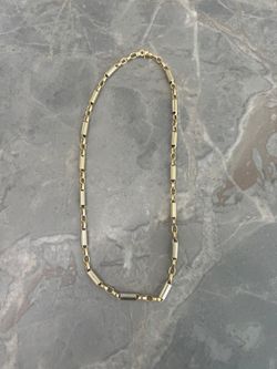 Custom White And Yellow Solid 14k Gold Barrel Link chain 2200