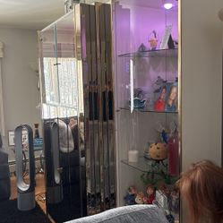 Cabinet To Hold Your Knickknacks! Knickknacks Are Not Included -Three Pieces Comes Apart  Three  Pieces With Glass Shelves.