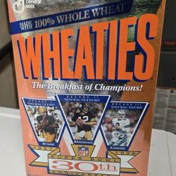 1996 Sealed Unopened Wheaties Cereal 30th Super Bowl Anniversary Box NFL Sports