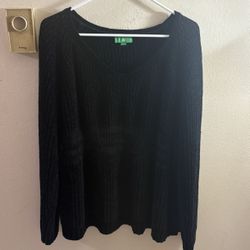 V-neck Black Knitted Sweater 