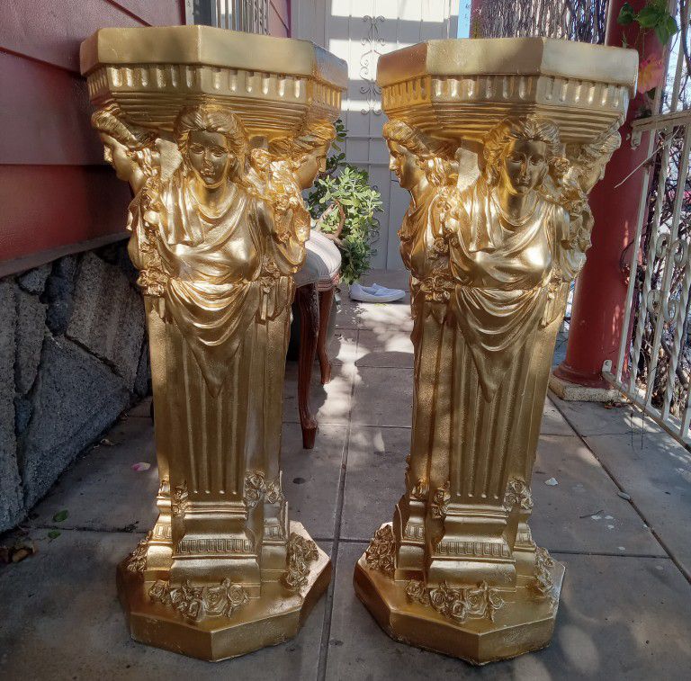 To Gold Tone Greek Pilars Simply Exquisite 32 Long 1 Feet Wide